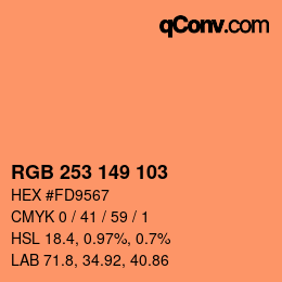 カラーコード: RGB 253 149 103 | qconv.com