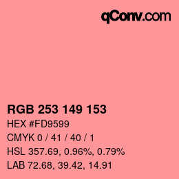 カラーコード: RGB 253 149 153 | qconv.com