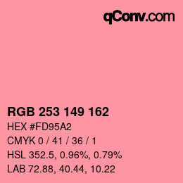 Color code: RGB 253 149 162 | qconv.com