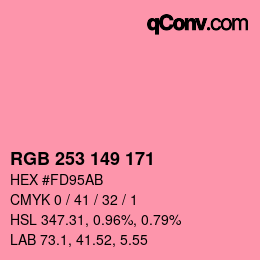 Color code: RGB 253 149 171 | qconv.com