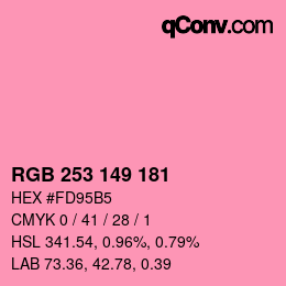 颜色代码: RGB 253 149 181 | qconv.com