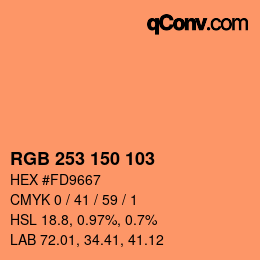 Color code: RGB 253 150 103 | qconv.com