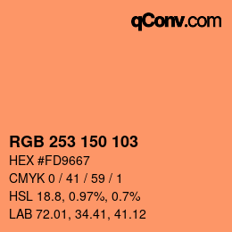 カラーコード: RGB 253 150 103 | qconv.com