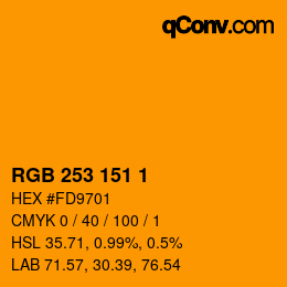 Color code: RGB 253 151 1 | qconv.com