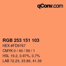 Color code: RGB 253 151 103 | qconv.com