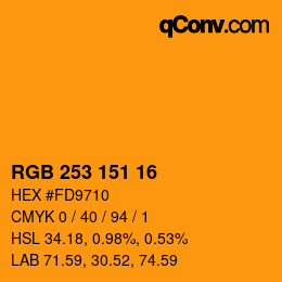 Farbcode: RGB 253 151 16 | qconv.com