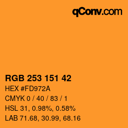カラーコード: RGB 253 151 42 | qconv.com