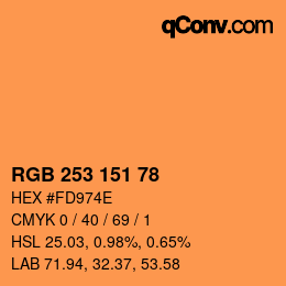 Color code: RGB 253 151 78 | qconv.com