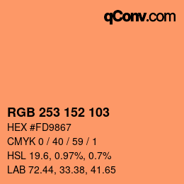 Color code: RGB 253 152 103 | qconv.com