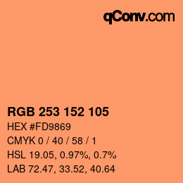 カラーコード: RGB 253 152 105 | qconv.com