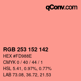 カラーコード: RGB 253 152 142 | qconv.com