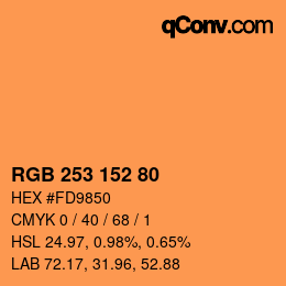 カラーコード: RGB 253 152 80 | qconv.com