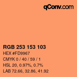カラーコード: RGB 253 153 103 | qconv.com