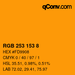 Color code: RGB 253 153 8 | qconv.com