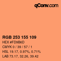 Color code: RGB 253 155 109 | qconv.com