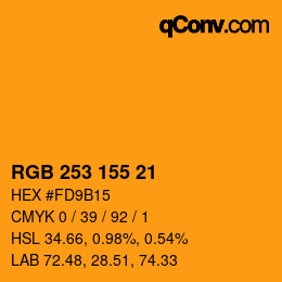Color code: RGB 253 155 21 | qconv.com