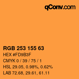 カラーコード: RGB 253 155 63 | qconv.com