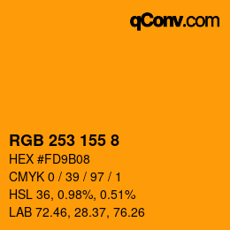 颜色代码: RGB 253 155 8 | qconv.com