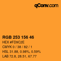 カラーコード: RGB 253 156 46 | qconv.com