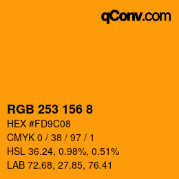颜色代码: RGB 253 156 8 | qconv.com