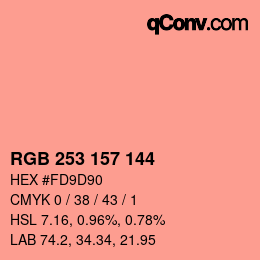 カラーコード: RGB 253 157 144 | qconv.com