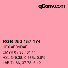 Color code: RGB 253 157 174 | qconv.com