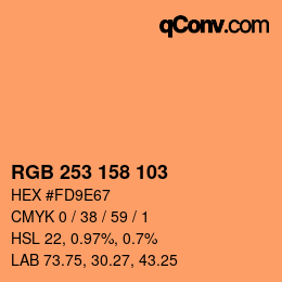Color code: RGB 253 158 103 | qconv.com