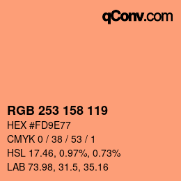 カラーコード: RGB 253 158 119 | qconv.com