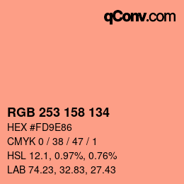 カラーコード: RGB 253 158 134 | qconv.com