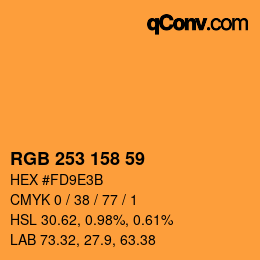 颜色代码: RGB 253 158 59 | qconv.com