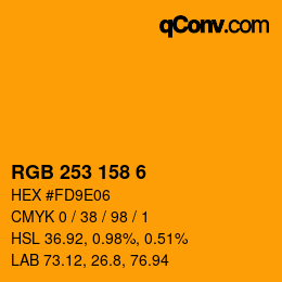 カラーコード: RGB 253 158 6 | qconv.com
