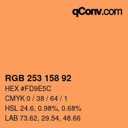 カラーコード: RGB 253 158 92 | qconv.com
