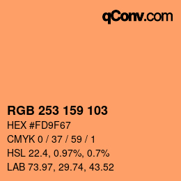 カラーコード: RGB 253 159 103 | qconv.com
