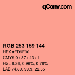 カラーコード: RGB 253 159 144 | qconv.com