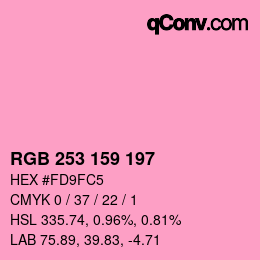 カラーコード: RGB 253 159 197 | qconv.com