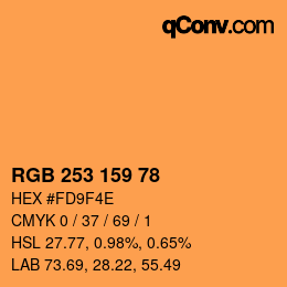 Color code: RGB 253 159 78 | qconv.com