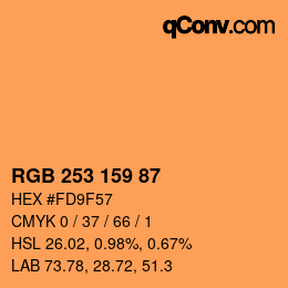 カラーコード: RGB 253 159 87 | qconv.com