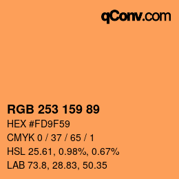 カラーコード: RGB 253 159 89 | qconv.com