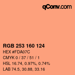 Color code: RGB 253 160 124 | qconv.com