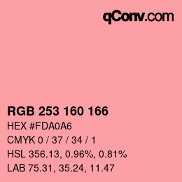 Color code: RGB 253 160 166 | qconv.com
