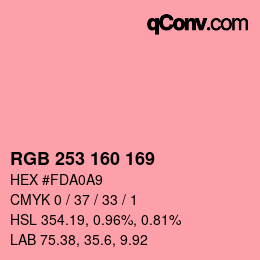 Color code: RGB 253 160 169 | qconv.com