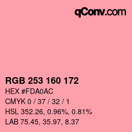 Color code: RGB 253 160 172 | qconv.com