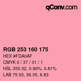 カラーコード: RGB 253 160 175 | qconv.com