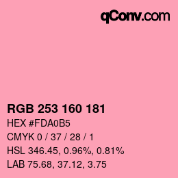 Color code: RGB 253 160 181 | qconv.com