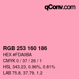 Color code: RGB 253 160 186 | qconv.com