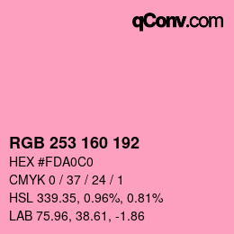 Color code: RGB 253 160 192 | qconv.com