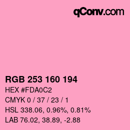 カラーコード: RGB 253 160 194 | qconv.com