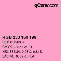 Color code: RGB 253 160 199 | qconv.com