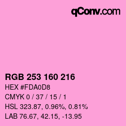 Color code: RGB 253 160 216 | qconv.com
