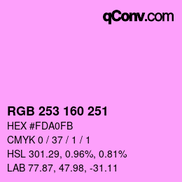 Color code: RGB 253 160 251 | qconv.com